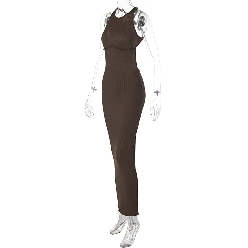 Backless Sleeveless Sexy Slit Mini Dress Elegant Party
