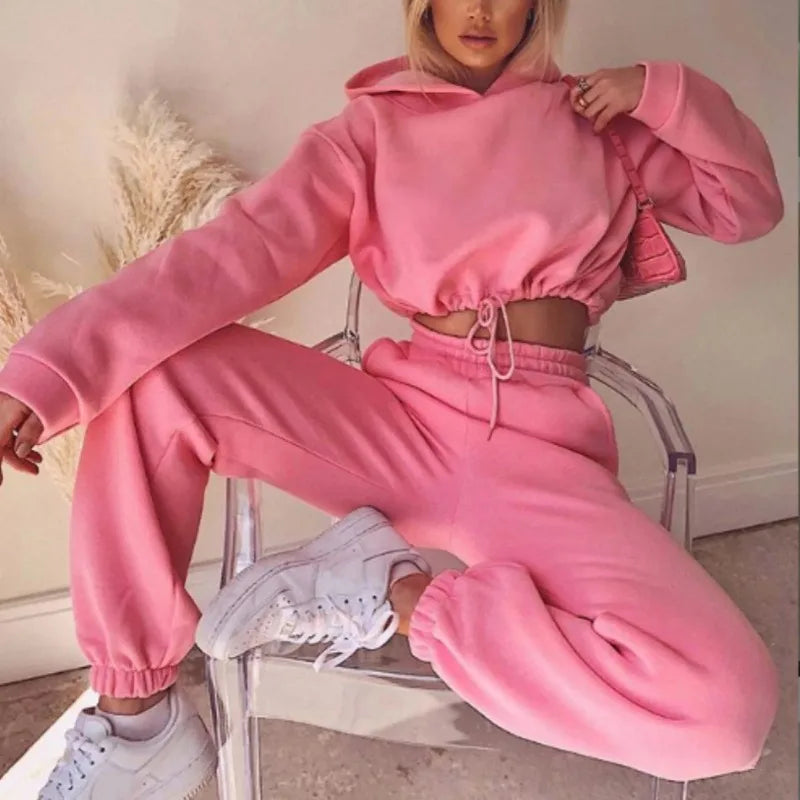 New Women's Hoodies Two Piece Set - Oversized Hoodie Sweatpants