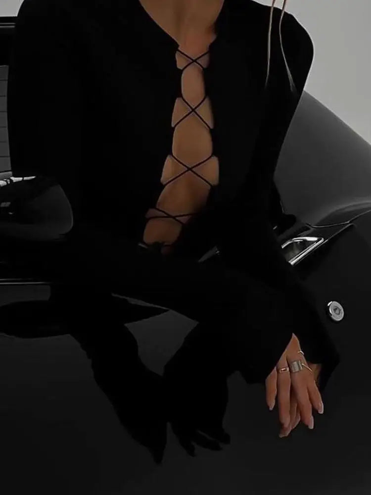 Black Mini Dress Long Sleeve Bodycon Vestido