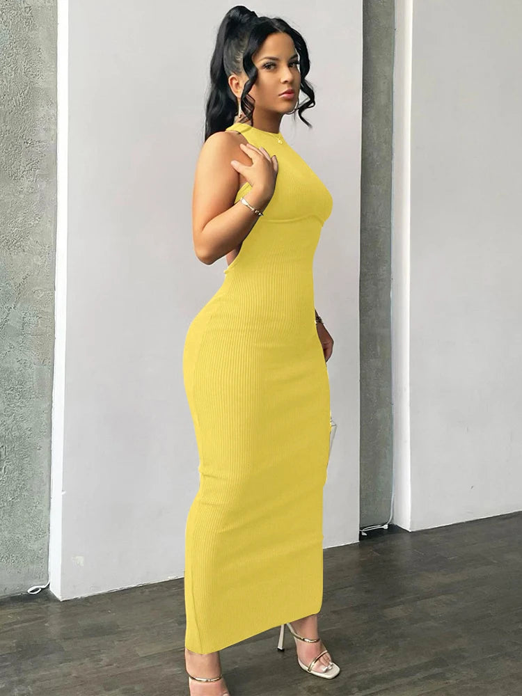 Backless Sleeveless Sexy Slit Mini Dress Elegant Party