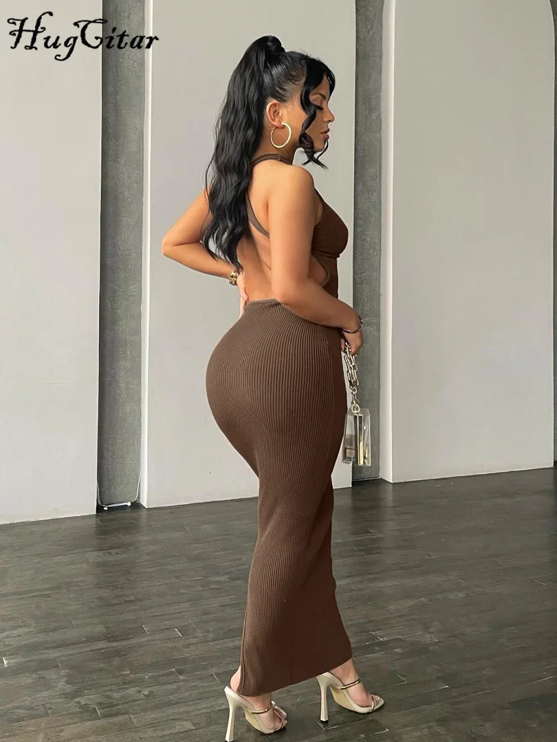 Backless Sleeveless Sexy Slit Mini Dress Elegant Party
