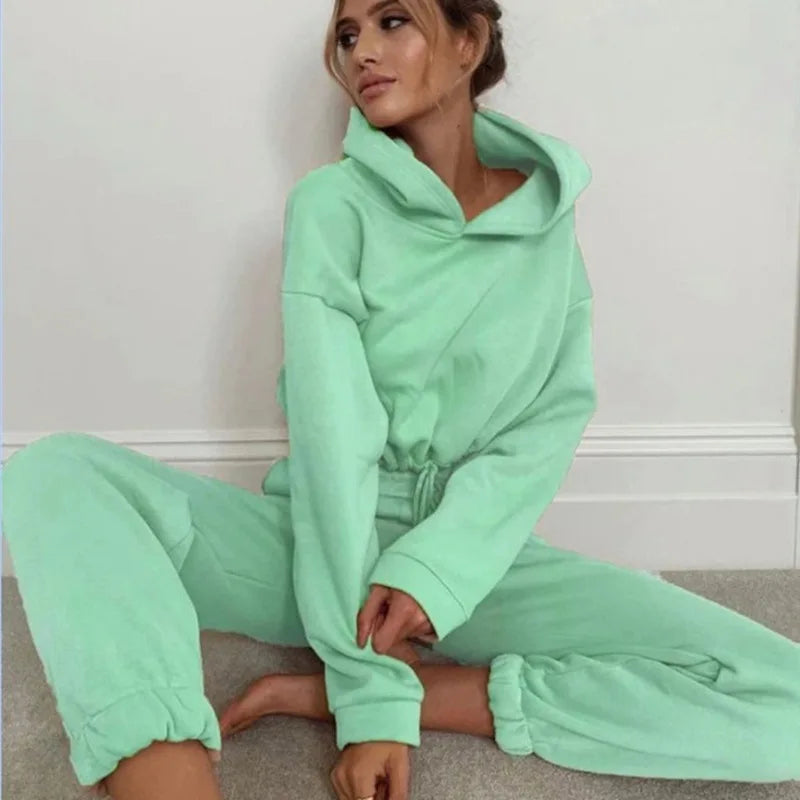 New Women's Hoodies Two Piece Set - Oversized Hoodie Sweatpants