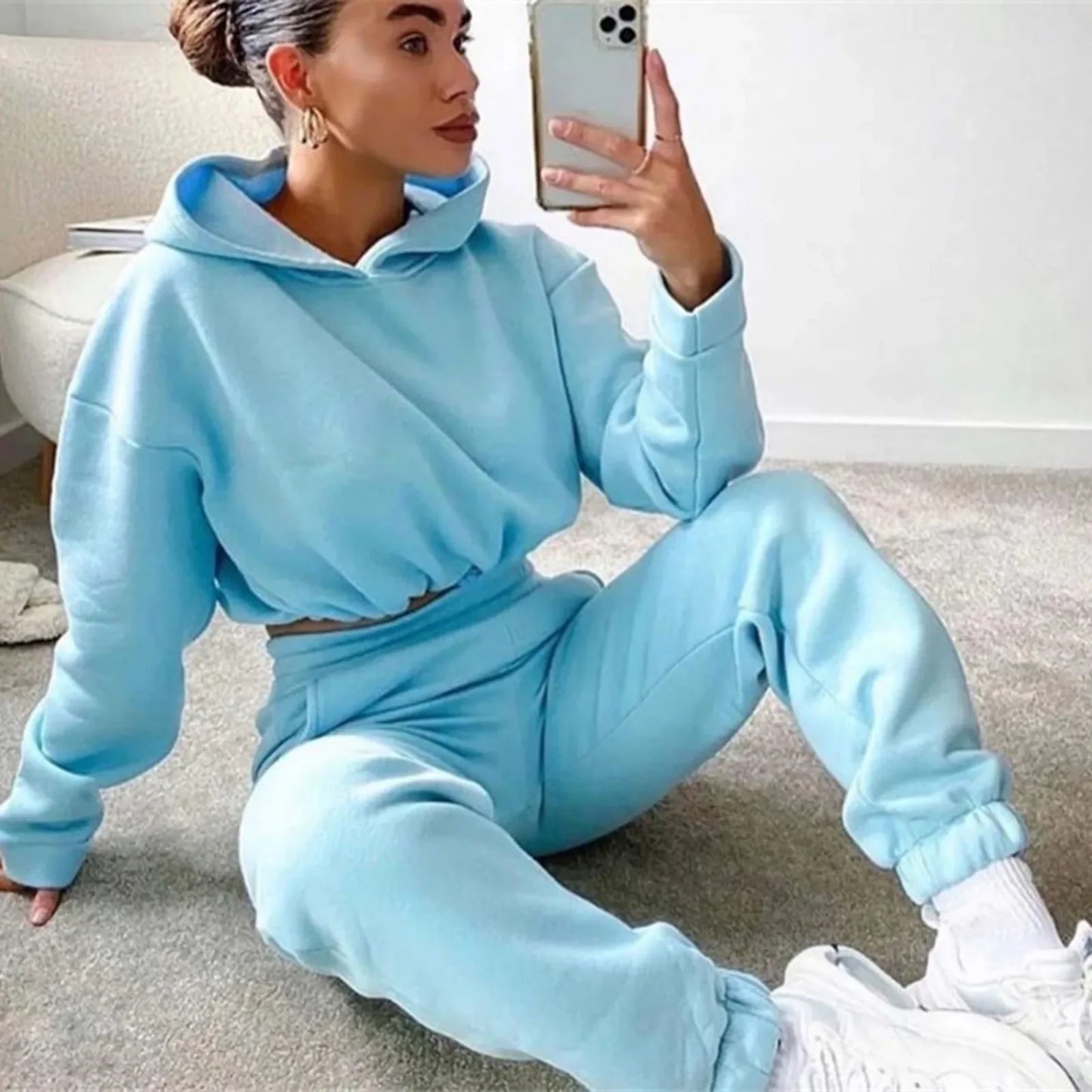 New Women's Hoodies Two Piece Set - Oversized Hoodie Sweatpants