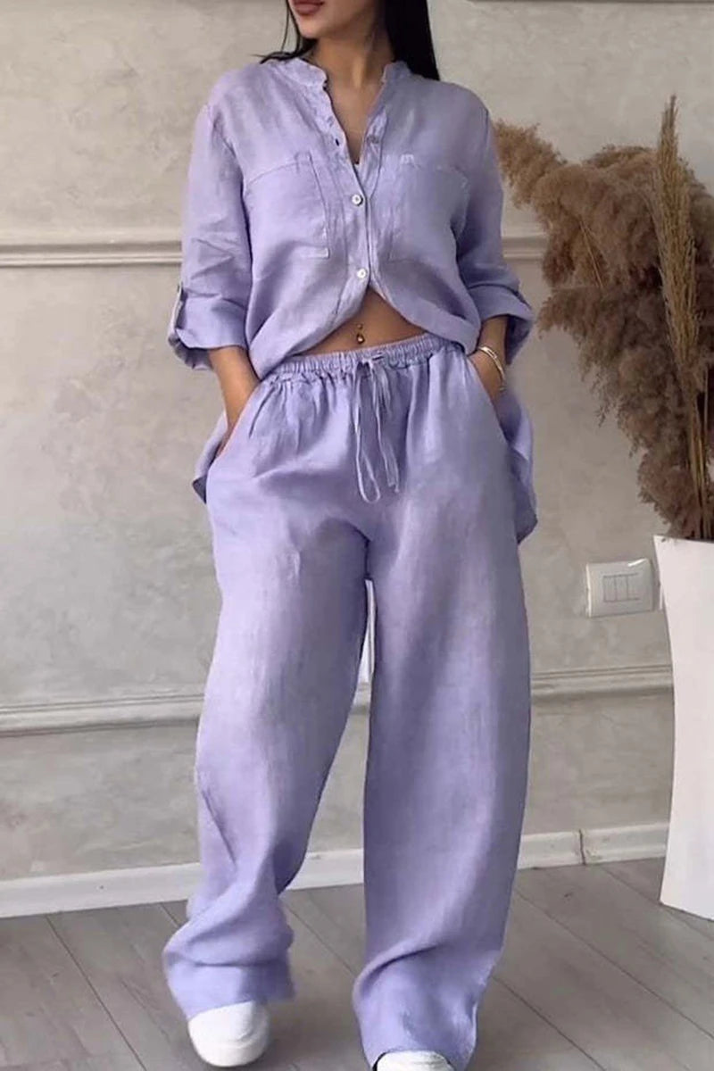 Plus Size Cotton Loungewear Set 2 Pcs