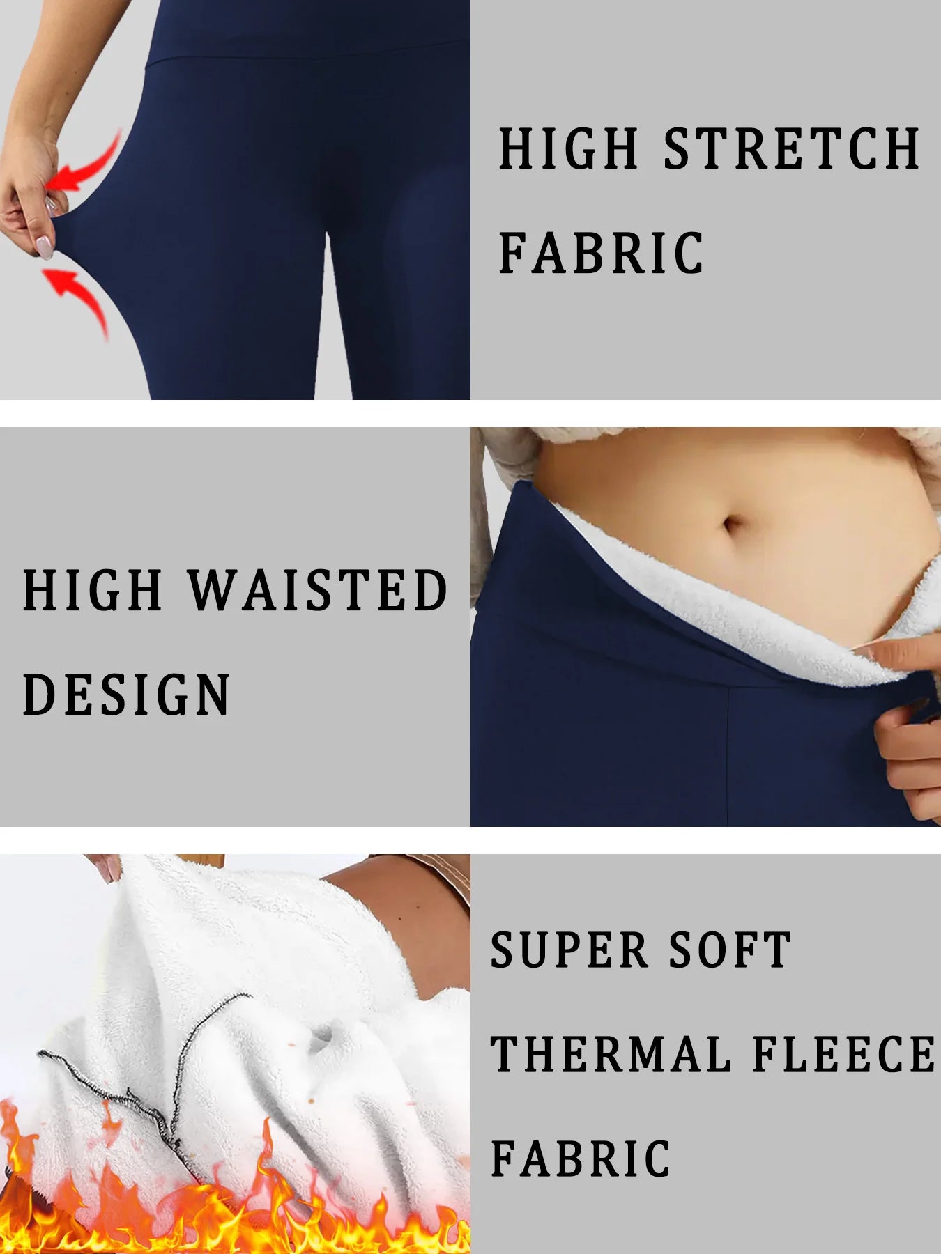 Plus size Women's thick thermal leggings with high waist and fleece lining.design for winter running yoga and workout activities