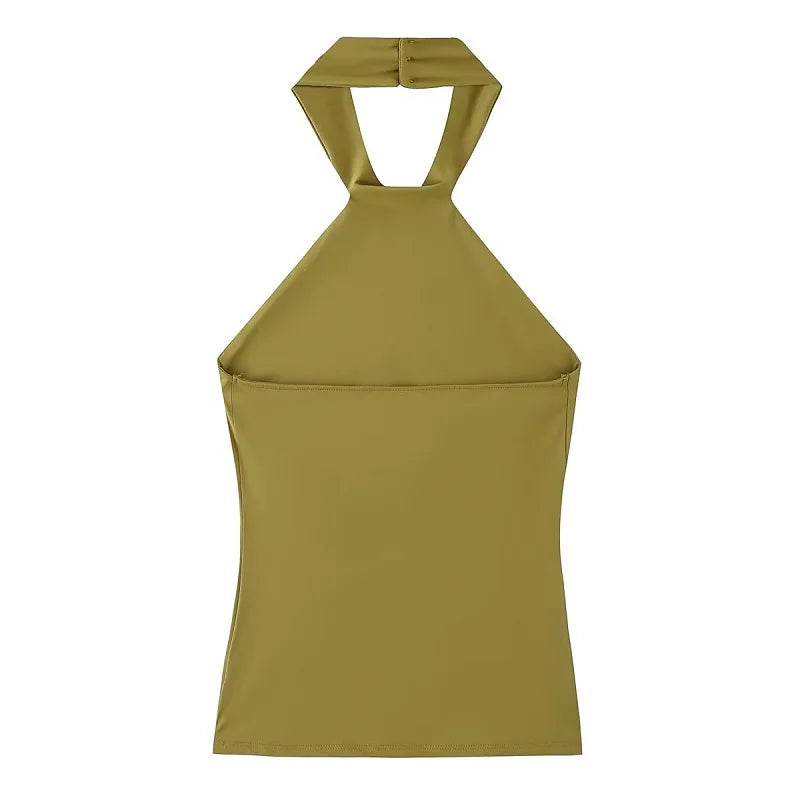 Halter Crop Top Woman Sexy Backless Short Tops - Camisole Corset Top