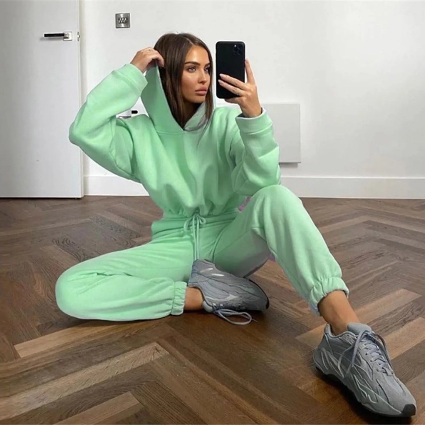 New Women's Hoodies Two Piece Set - Oversized Hoodie Sweatpants