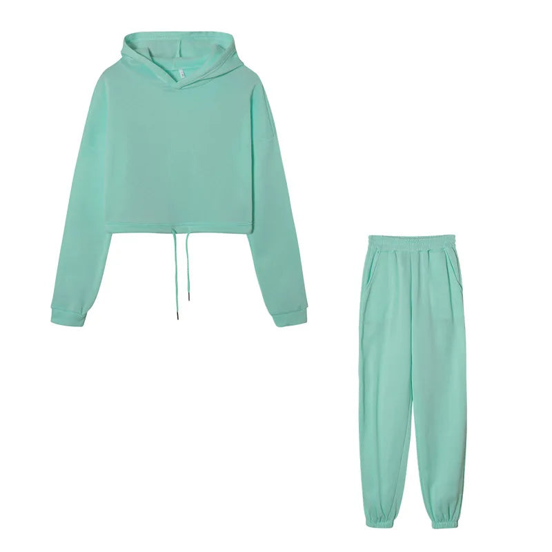 New Women's Hoodies Two Piece Set - Oversized Hoodie Sweatpants