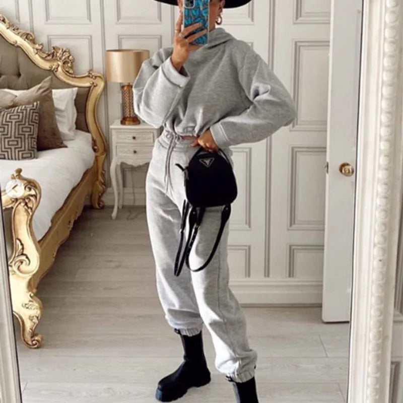 New Women's Hoodies Two Piece Set - Oversized Hoodie Sweatpants