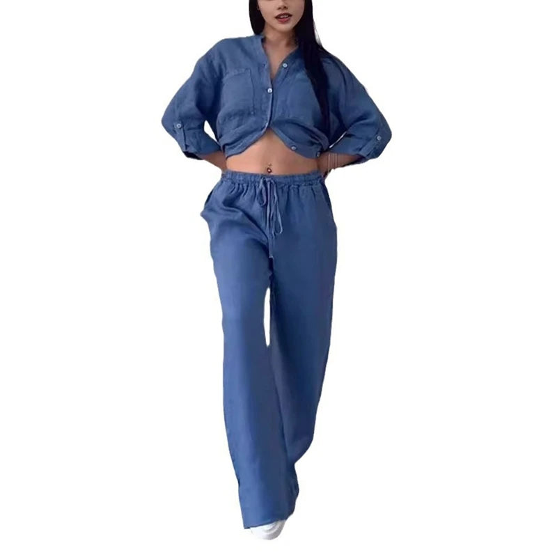 Plus Size Cotton Loungewear Set 2 Pcs