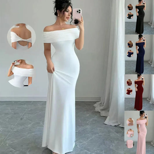 Off Shoulder Party Dress, Sleeveless Sexy Bodycon Midi Dress, / Elegant Bandage / Cocktail Dress