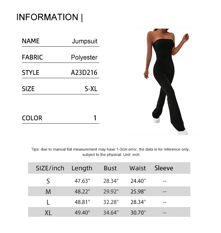 Women's Drawstring Waist Jumpsuit Pants