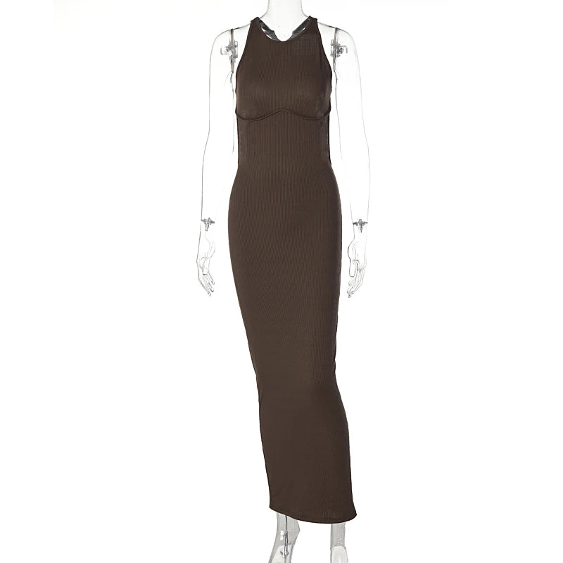 Backless Sleeveless Sexy Slit Mini Dress Elegant Party