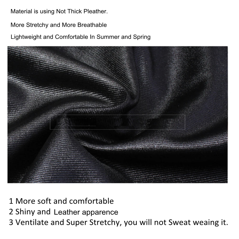 Plus Size High - Waisted Faux Leather Leggings - Stretchy Skinny Fit